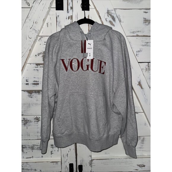 Puma X Vogue Hoodie Unisex Logo Embroidered Heather Gray Style : 536691 NWT - Picture 7 of 12